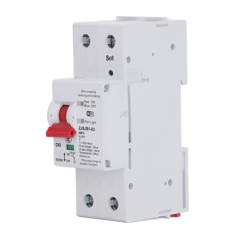 WiFi Circuit Breaker 2P 63A Power Monitor Remote Control Timing
