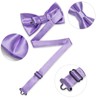 DiBanGu Mens Lavender Bow Ties Solid Color Ajustable Pre-tied Bowtie