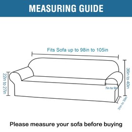 H.VERSAILTEX Stretch Velvet Sofa Covers Large Couch Covers Sofa Slipcovers Furniture Protector Soft with Non Slip Elastic Bottom, Feature Thick Comfy Rich Velour (Extra Wide Sofa 98"-105", Deep Teal)