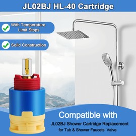 JL02BJ HL-40 Ceramic Pressure Balance Shower Cartridge,40mm Shower Faucet Cartridge Replacement,for Tub and Shower Valves