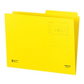 Kokuyo A4-2F-2Y 1/2 Cut Folder, Second Heading, A4, Yellow