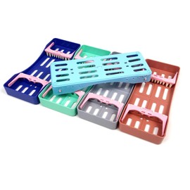 Instrument Cassette Rack for 5 Instruments Box Dental Instruments Organizer Plastic Sterilization Cassette Tray (Navy)