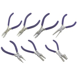 Exeton Jewelry Pliers Tool, Bail Making Pliers 6 in 1 Wire Wrapping Multi Step Loop Pliers, Chain Nose, Nylon Jaw Pliers, Round Nose Pliers, Beading Pliers DIY Art Craft Tools (Wire Bending Pliers)