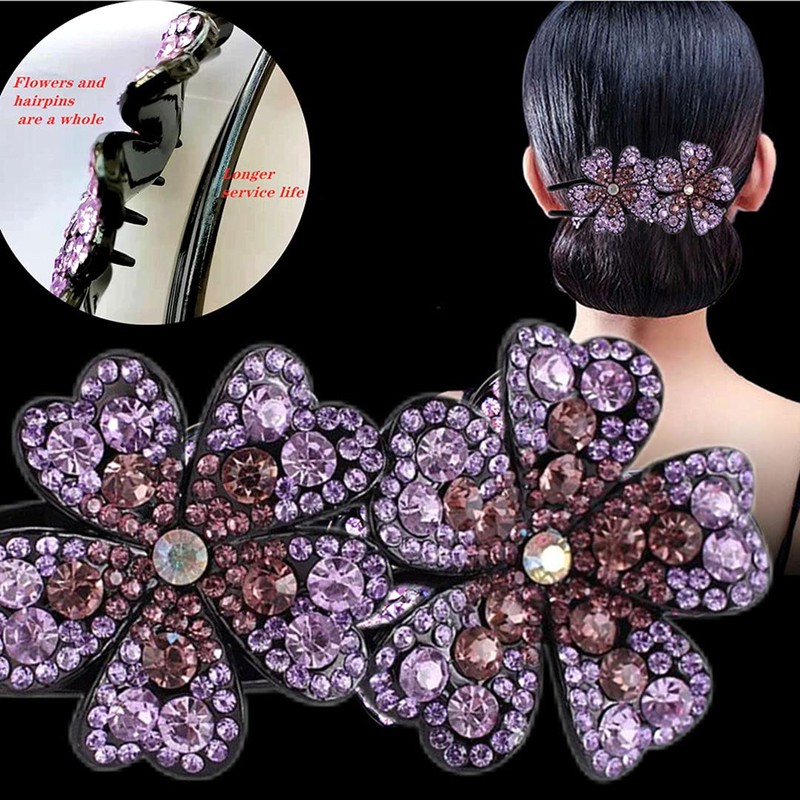 5 pinzas para el pelo con diamantes de imitación de