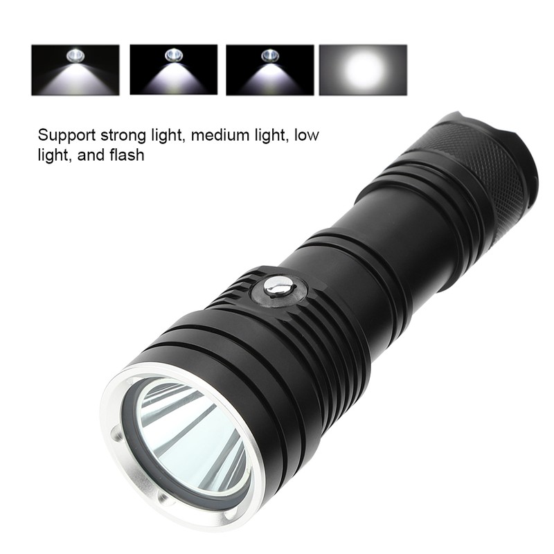 Outdoor Powerful Underwater Diving Aluminum Alloy Flashlight LED Electric Torch