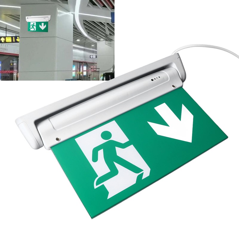 Exit Sign LED Battery Powered Emergency Safety Facilities Acrylic ABS