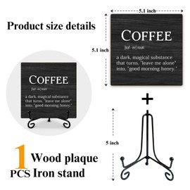 Coffee Bar Decor Wooden Table Signs, Coffee Signs for Coffee Station, Coffee Lover Gifts for Coworker Friends, Table Centerpieces Desk Decorations for Home Office Living Room -mup49