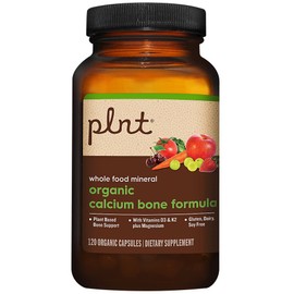 Organic Calcium Bone Formula a" Plant-Based Bone Support with Vitamins D3, K2, & Magnesium (120 Organic Capsules)