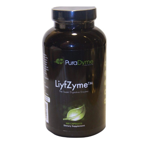 PuraDyme LiyfZyme Plant Based Digestive Enzyme Supplement - 500 Veggie