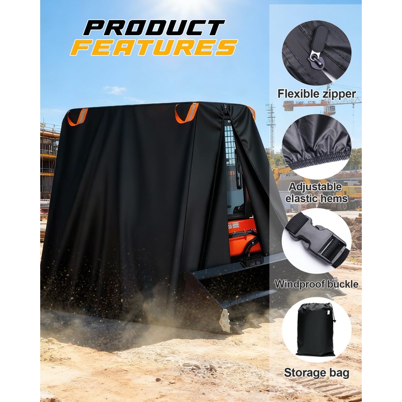 MDPROMCP Skid Steer Cover Waterproof Heavy Duty 420D Oxford Cloth