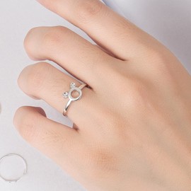 Dankadi 925 Sterling Silver Ring for Women's New Mickey Shaped Rings Size 3-9# Solid Silver Charm Jewelry Gifts (7#)