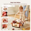 Adjustable Height & Speed Wooden Baby Walker with Tool Bench