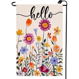 Spring Floral Garden Flag 12x18 Inch Vertical Double Sided Hello Colorful Flowers Summer Farmhouse Outside Decoration CJ14