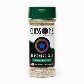 Gibsons Steakhouse Seasoning Salt (6 Ounce Jar) – Original Cooking & Grilling Blend of Spices & Seasonings (Salt, Onion & Garlic) - No MSG & Gluten Free