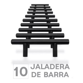 Herrajes Guerrero Jaladera En Barra 15.6 Cm  Acero Inox Negro Paquete De 10