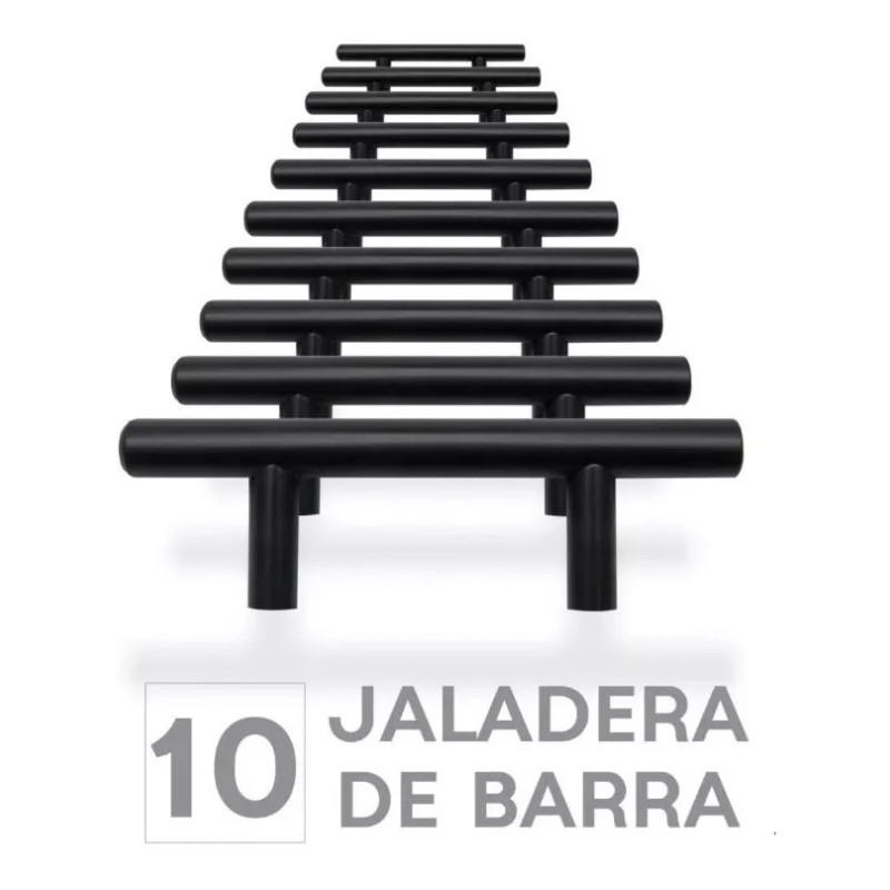 Herrajes Guerrero Jaladera En Barra 15.6 Cm Acero Inox Negro