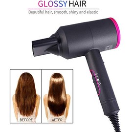 Secador de pelo profesional de 1800 W ligero con concentrador de flujo de aire, tiempo de secado rápido y bajo ruido, para el hogar, viajes, oficina  