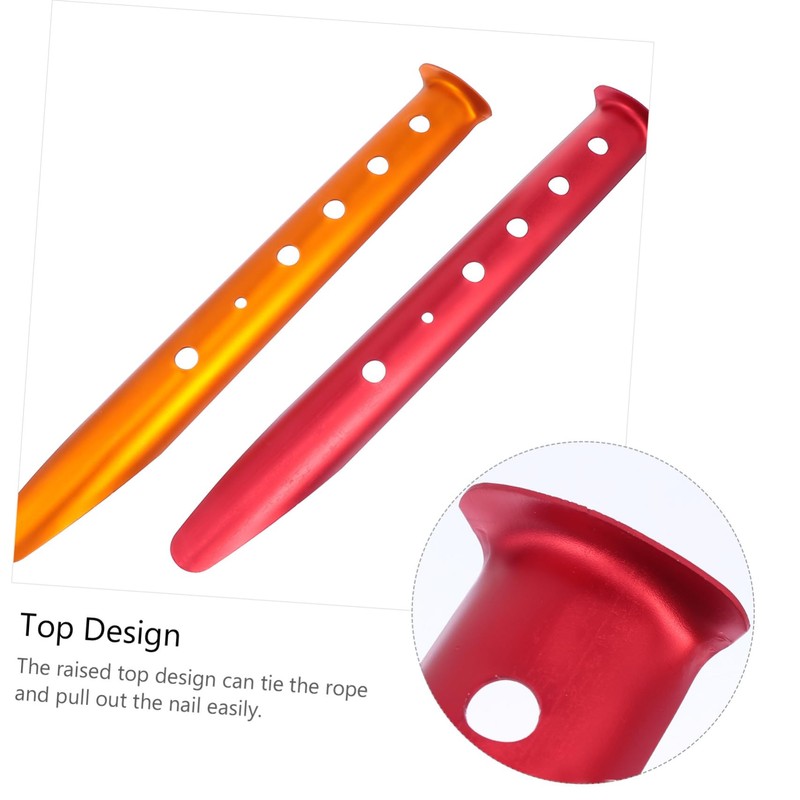 KOMBIUDA 4pcs U-Shaped Aluminium Alloy Tent Pegs Camping Stakes for