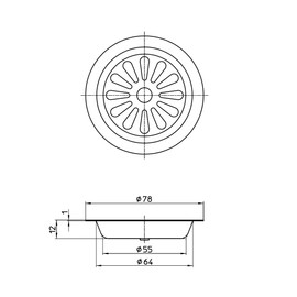 SANEI PH65F-2 Sink Drain Plug Dish, For Mini Kitchens, Outer Diameter 3.1 inches (78 mm), Stainless Steel