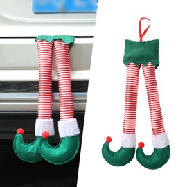 Gunhunt Pack-1 Santa Elf Legs, Car Trunk Leg Pendant, Christmas Plush Decorations, Snap On Trunk or Christmas Tree, Car Decorations (Multicolored)