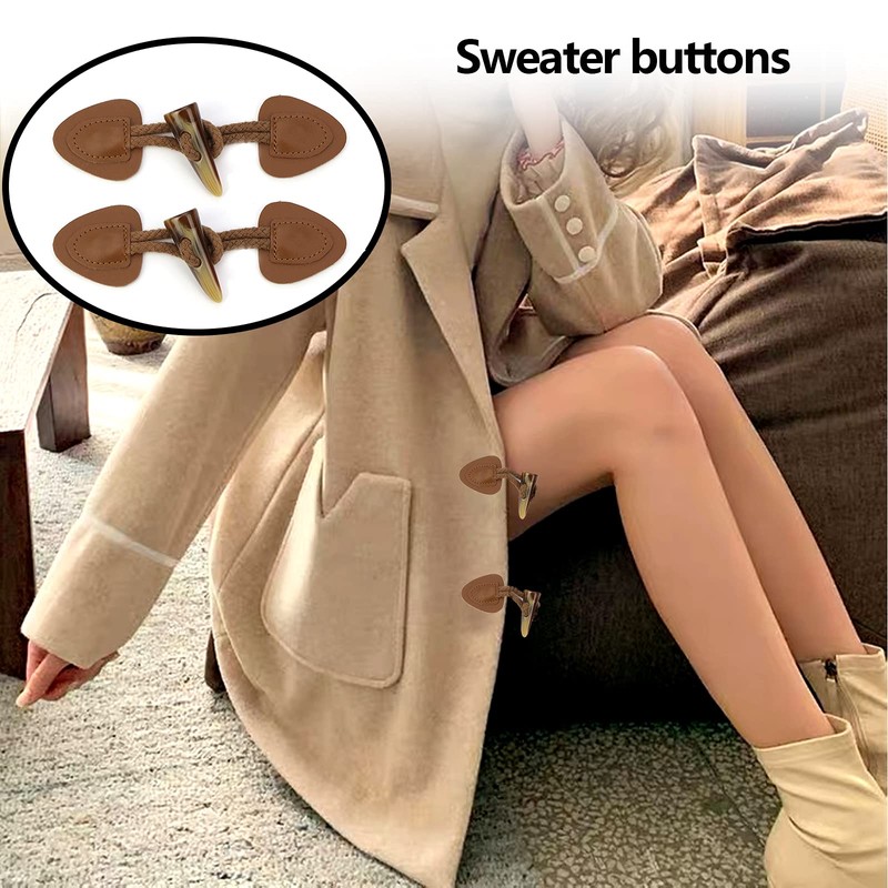 Buttons with Clasp Leather Buttons for Coat Notebook Buttons Buttons