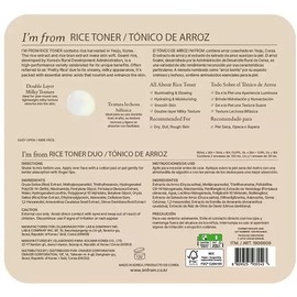 I'm from - Rice Toner Tonico de Arroz Facial Antioxidante, iluminador y Antiarrugas con Niacinamida. Hecho en Corea. Kit de 2 pzas de 150...