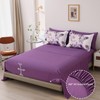 Dintszyayue Purple Floral Comforter Set Queen 7 Pieces Bed in