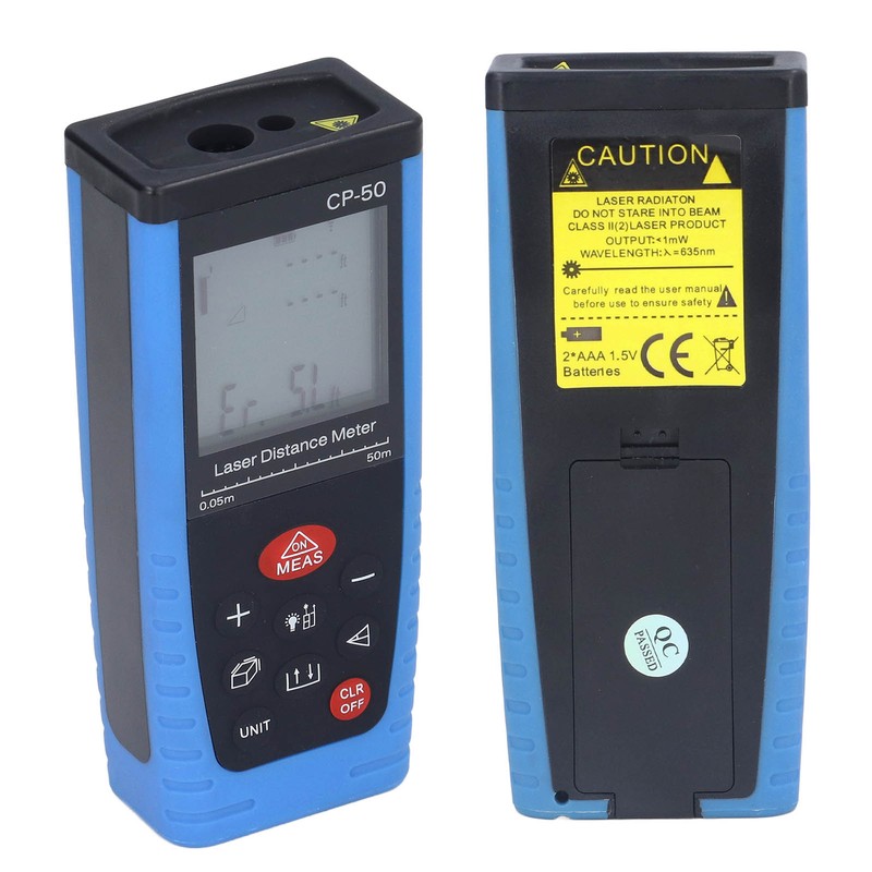 165ft Laser Distance Measure M in Ft Handheld Waterproof Laser