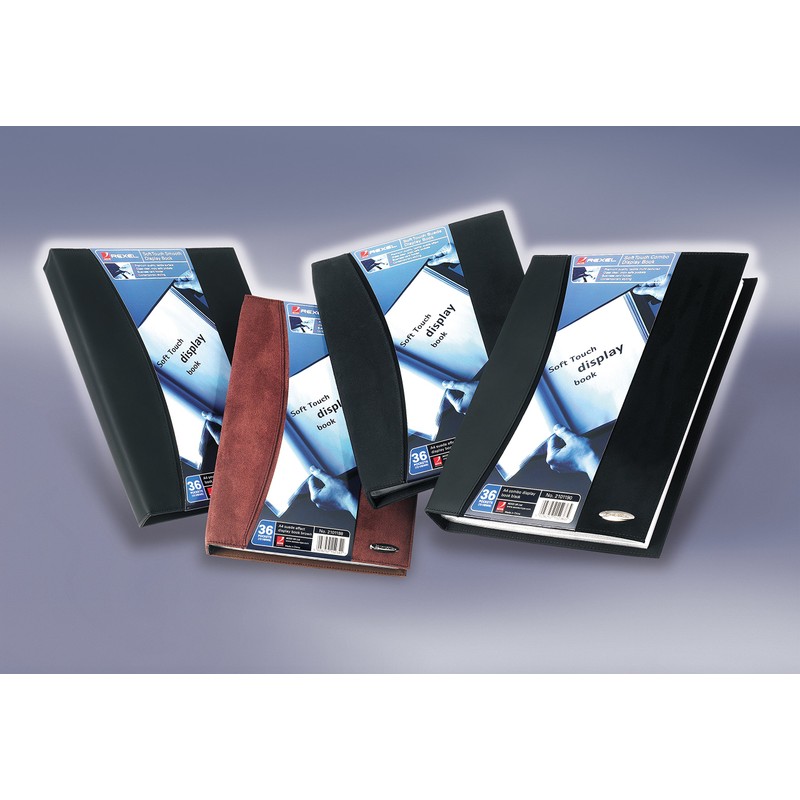 Rexel Soft Touch Display Book A4 Black Smooth Leather (36