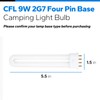 9W 2G7 Base Fluorescent Light Bulb, Replacement for Satco S8366,