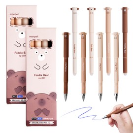 YUFFQOPC Erasable Pens 8Pcs,0.5mm Blue Ink Erasable Gel Pens,Cute Bear Cartoon Animal Rollerball Pens for Students Kids Adults Sketching,Drawing,Student Stationery Office Supplies