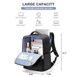 bergsalz Ryanair Travel Backpack Women's Hand Luggage 40 x 20 x 25 Backpack Hand Luggage Aeroplane Backpack 40 x 20 x 25 Women Men Waterproof, black, Rucksack