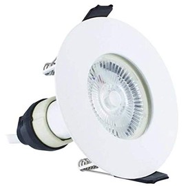 Integral Evofire 70mm cutout Fire Rated Downlight White Round +GU10 Holder + loop-in loop-out terminal block