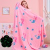 QSTEHEML Mermaid Glow in The Dark Blanket for Girls,Mermaid Gifts