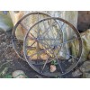 2) 18" steel ornamental Iron Wagon Wheel western rustic art