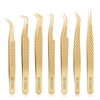 Eyelash Tweezers for Lash Extensions (Set of 7), Professional Lash