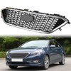 munirater Front Upper Grille Chrome Honeycomb W/O Radar Hole Replacement