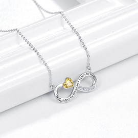 PRAYMOS Sister Necklace 925 Sterling Silver Pendant Friendship Jewellery Gift for Your Ladies Women Girls Friends Adjustable Chain, Sterling Silver