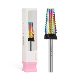 5 in 1 Nail Drill Bit, Tungsten Carbide Multi-Function Bit for Acrylic Nails, Hard Gels, Cuticles Removal, 3/32" Shank, Two-Way Rotation for Left & Right-Handed Use (XC Grit, Muiltcolor)