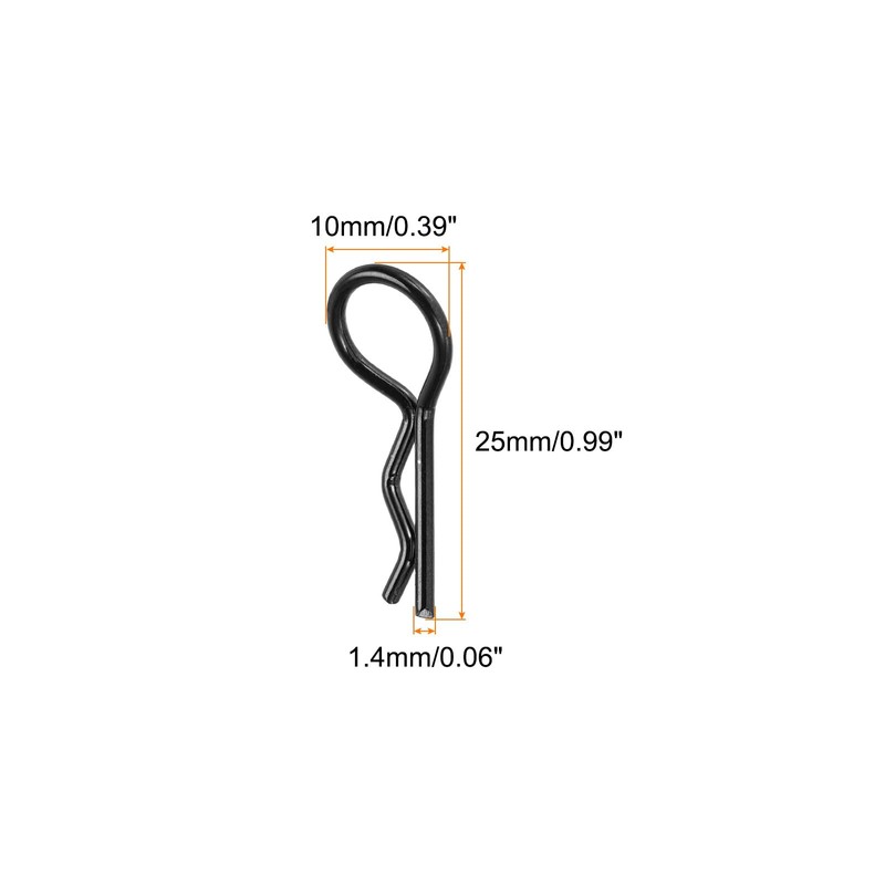 sourcing map 20pcs 30-Degree Angle RC Body Clips Bent Springy