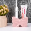 Biiange Cute Toothpaste Holder, Ceramic Toothbrush Holder, Bow Toothbrush Holder,