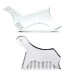 2 Pack | Beard Stencils for Goatee, Sideburns, Neck, Moustache | Beard Styling Tool | Beard Contour Template | Beard Line Template
