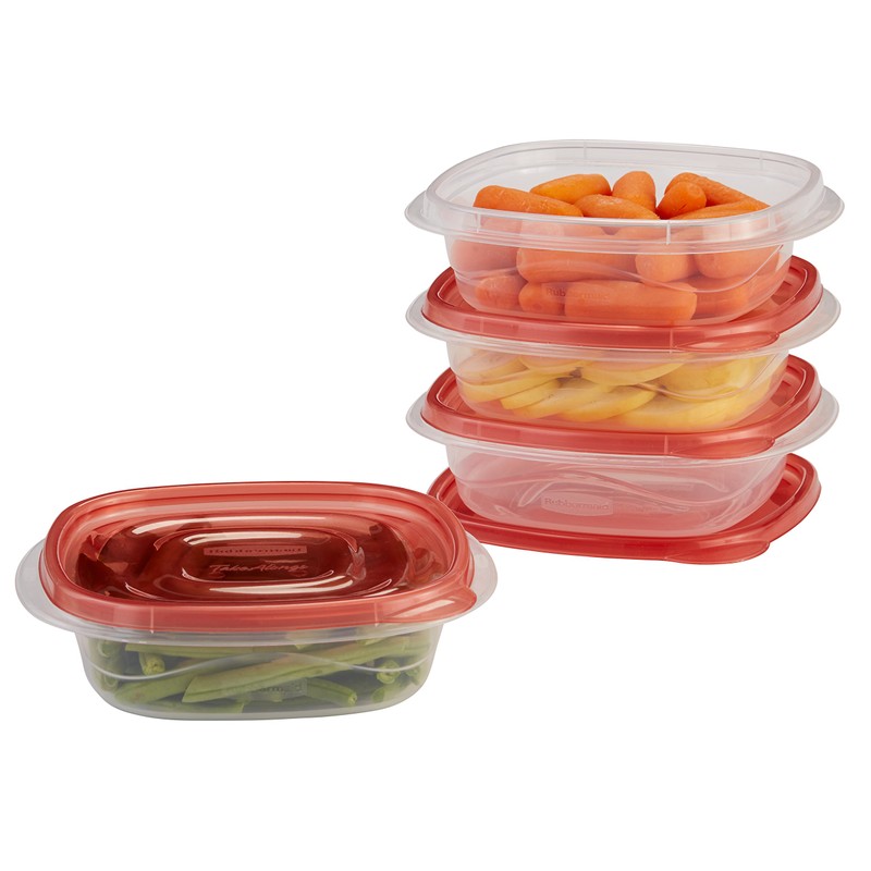 Rubbermaid TakeAlongs Sandwich Food Storage Containers, 2.9 Cup, Tint Chili,