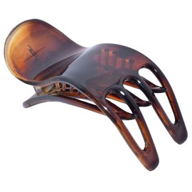 Parcelona French Simply Bear Paw Medium 3” Celluloid Non Slip Side Slide In Jaw Yoga for Fine Hair Fashion Durable Styling Women Hair Accessories Claw Clip for Girls, Made in France(Tortoise Shell)