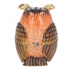 Owl Trinket Box Cute Appearance Brown Metal Jewelry Box for