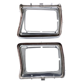 KUAFU Headlight Bezel Compatible with 1978-1979 Ford F-Series F-100 F-350 F-150 F-250 Bronco Replacement for D8TZ13064E D8TZ13064F FO2513115 FO2512114 Silvery Chrome Left Driver & Right Passenger Side