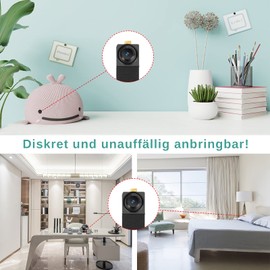 WIWACAM MW3 Mini Camera, HD Small Surveillance Camera with App, Portable Micro Security Camera Indoor with Motion Sensor, WLAN IP Camera Video Recorder, Support in Germany