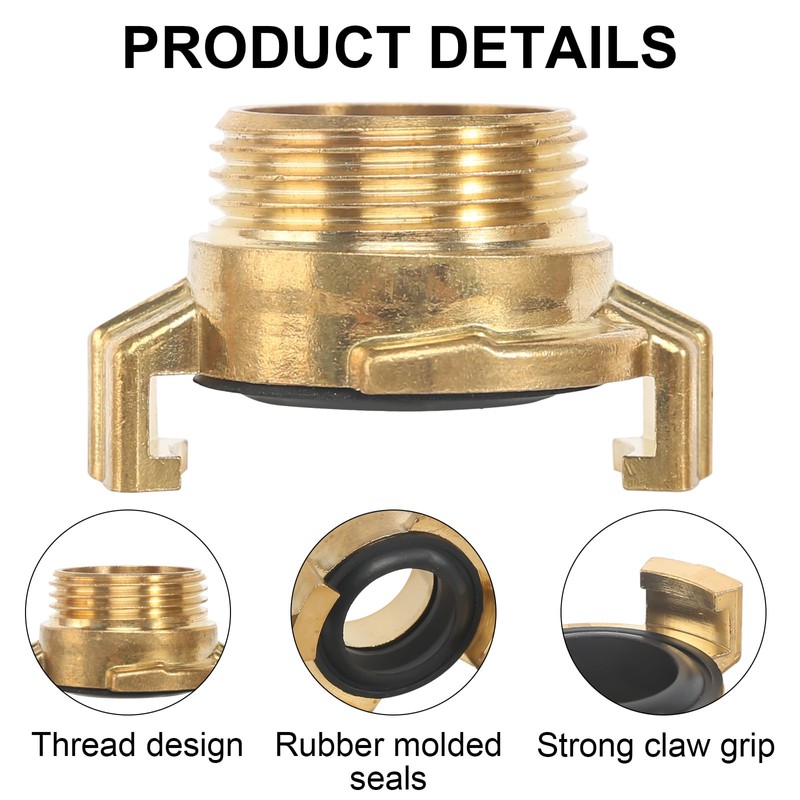 Brass Quick Couplings, Pack of 2 1 Inch Hose Connection,