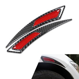 MOXRUQ 2 PCS Carbon Fiber Wheel Arch Protectors, Rubber Self-Adhesive Wheel Eyebrow Stickers, Sporty Eyebrow Fender Flare Guards, Universal Fit for Cars Edge Protection (Red)
