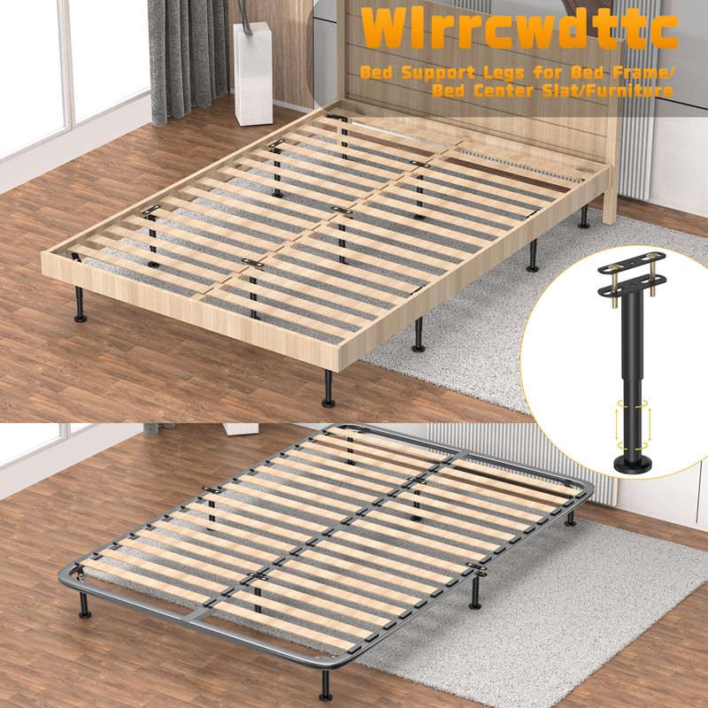 Wlrrcwdttc 2 Pcs Adjustable Height Bed Support Legs 5.9-10.5 inch,